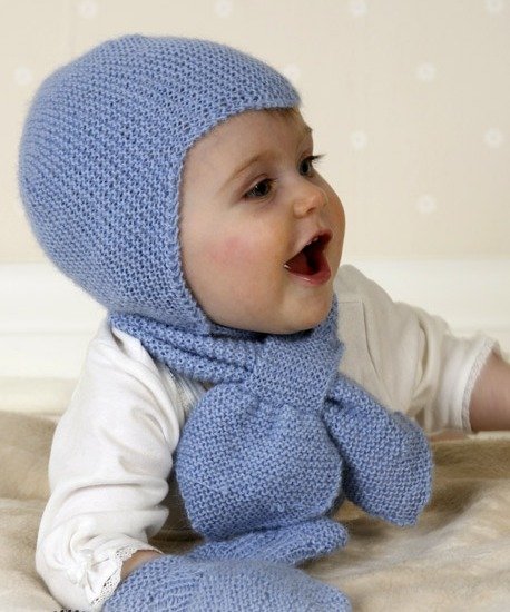 Описание вязания спицами шапочки для новорожденного